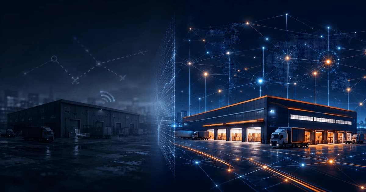 Warehouse company invisible in Google and AI search versus warehouse with clear digital infrastructure visible to buyers